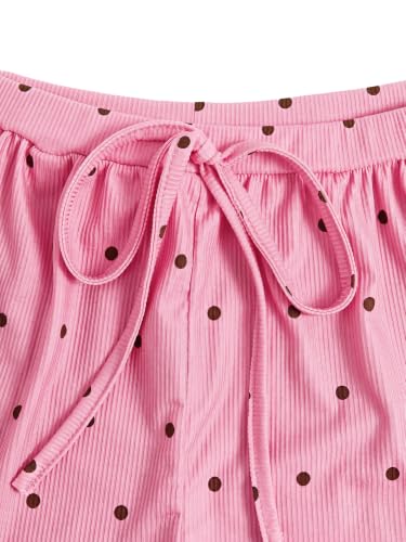 Image of MakeMeChic Women's Pajama Bottoms Floral Print Tie Front Micro Short Side Slit Summer Lounge Shorts