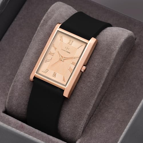 Image of CHARLIEKEEN Slim Analogue Watch, Black Dial, Leather Strap