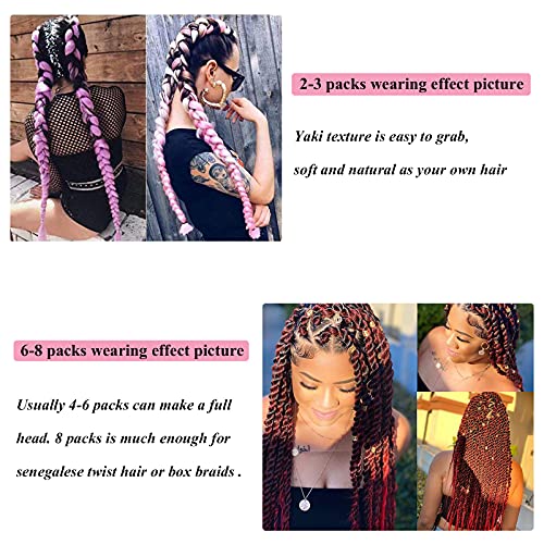 Prestretched Braiding Hair Ombre Blue Braiding Hair Pre Stretched 26" 6Packs Braids In Hair Extensions For Braiding Hot Water Setting Itch Free Synthetic Yaki Perm Kids Women Braiding Hair By Upruyo #TOP4