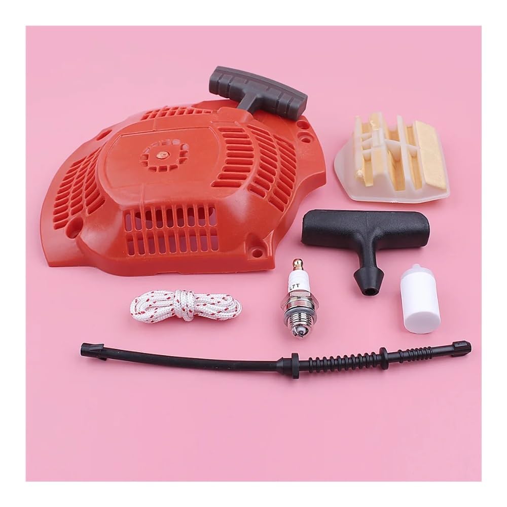 Arranque de Retroceso Compatible con Hus 445 y 450, Filtro de Aire, Mango, Cuerda de Agarre, bujía, Repuesto de Motosierra. Accesorios para cortacésped