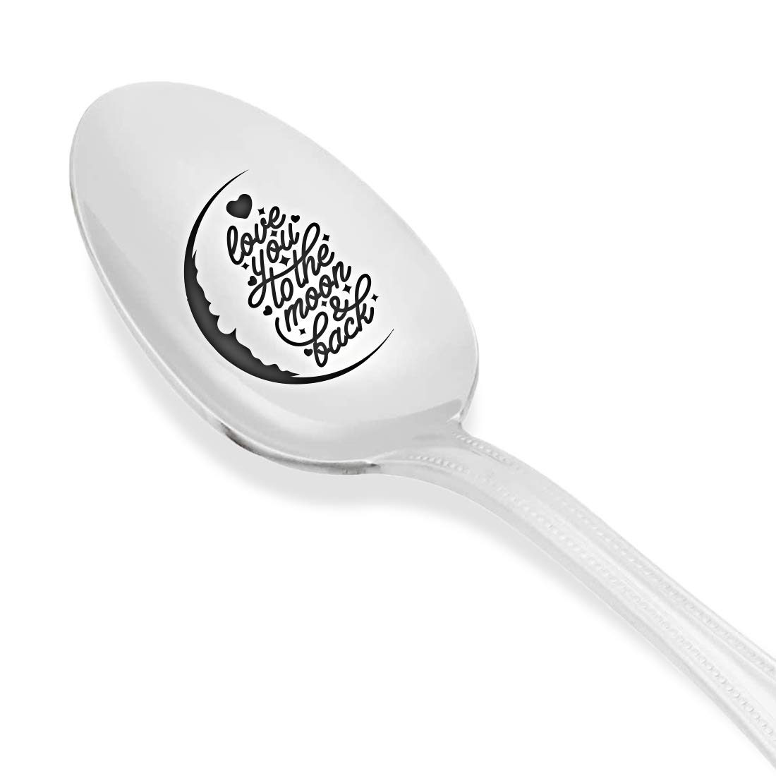 Love you to the moon and back |Christmas gift for mom/dad from daughter son| Papa gifts from grandchildren| thanksgiving gift for Sister/Aunt | Lovers couples engraved spoon gift for valentines day