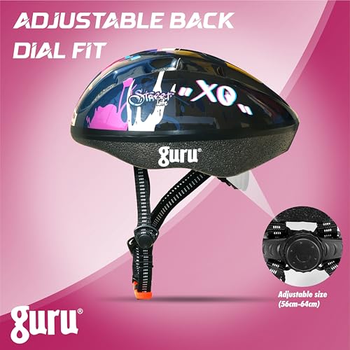 Image of GURU Cycling Helmet, Light Weight with Superior Ventilation, Helmet for Mountain, Road Bike & Skating Helmet with Premium Black EPS Foam Lining, Ideal for Adults and Kids