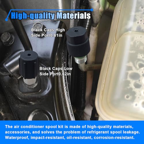 Bdzmc BDZMC-BC-186 15Pcs Car Air Conditioning Valve Core Kit, R12 R134A Teflon Seal Cap Valve Kit With Removal Tool For High Low-Pressure A/C Service Port thumb #3