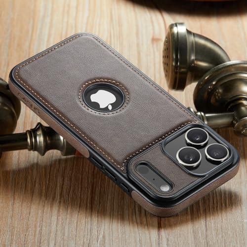 Casus Magnetic Leather Case for iPhone 17 Pro, MagSafe Compatible, Business Classic Style, Shockproof Slim Fit Protective Cover for Men & Women, Gray, 6.3” (2025) by C Casus - Image 7