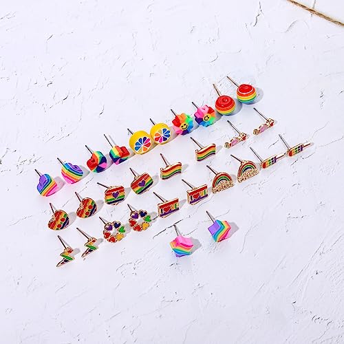 12/14/15 Pairs Rainbow Earrings Bulk For Women Handmade Layered Tassel Dangle Earrings Triple Hearts Love Wins Pride Flag Star Dangling Earrings Set Gay Pride Lgbtq Lesbian Earrings Jewelry Gift (15 Pairs Rainbow Earrings) #TOP5