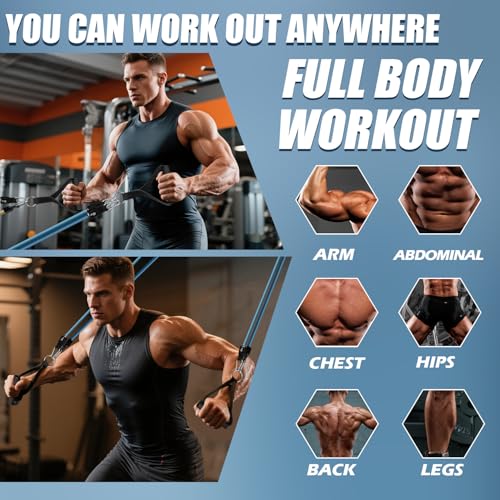 Image of WHATAFIT Resistance Bands, Exercise Bands,Resistance Bands for Working Out, Work Out Bands with Handles for Men and Women Fitness, Strength Training Home Gym Equipment