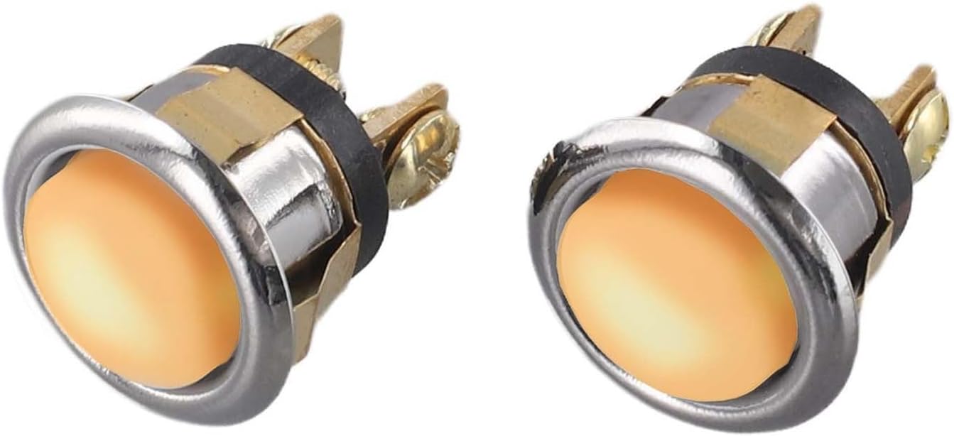 2 Pack Wired Doorbell Button Replacement with Yellow LED Light, Push Button Home Entry, Install Ringer Switch Front Door