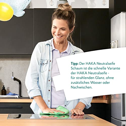HAKA Neutralseife Schaum Nachfüller, 1 L, Universalreiniger ohne Wasser, punktuelle Entfernung von Schmutz, für Flecken auf Teppichen, Polstern, Autositze, Gartenmöbel, pH-neutral, hautfreundlich