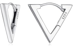Silver Triangle Hoop Earrings