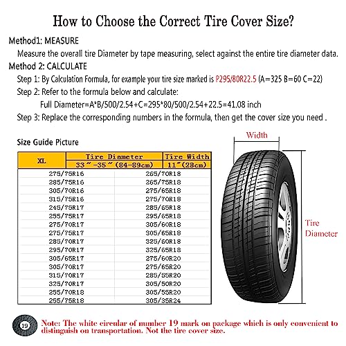 Tire Covers for RV Wheel (4 Pack Silver),Moonet Oxford Waterproof UV Sun Protectors for Motorhome Boat Trailer Camper Van SUV,D89cm x H28cm for Diameter 33\"-35\"