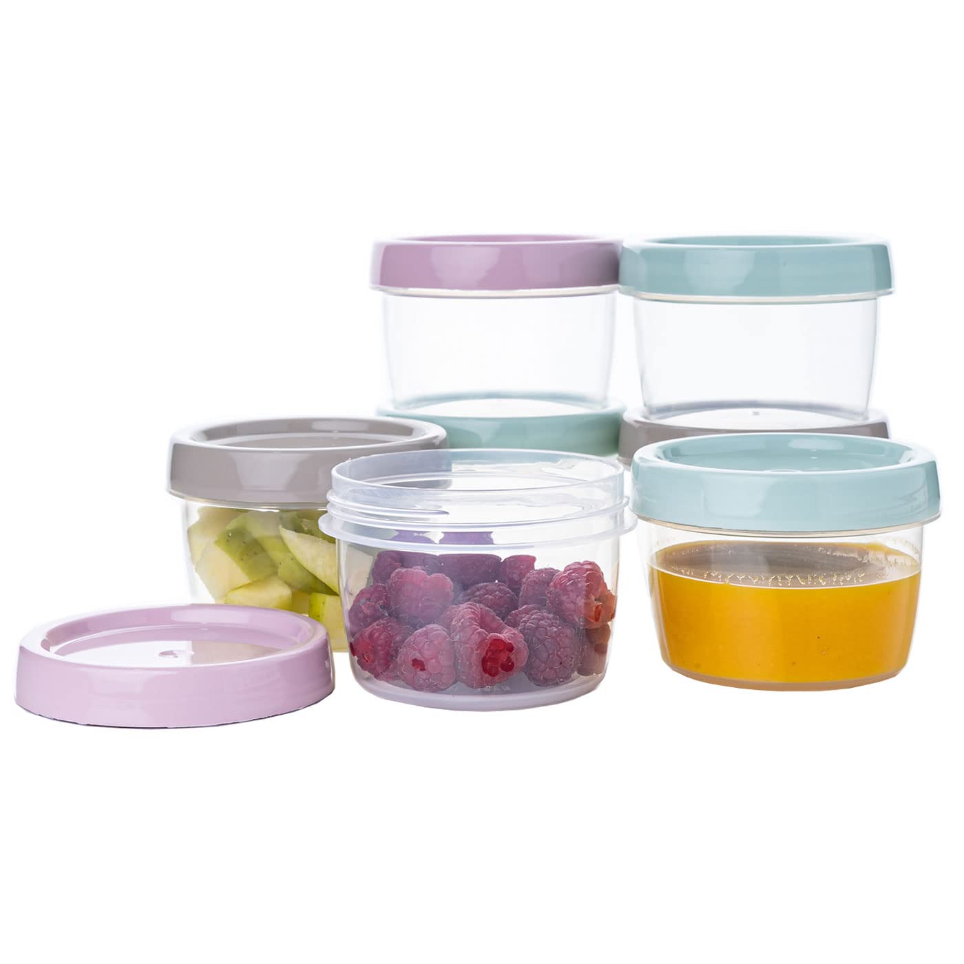Confezione da 24 contenitori per alimenti 200 ml, senza BPA, adatto per microonde e lavastoviglie, congelatore, contenitori con coperchio
