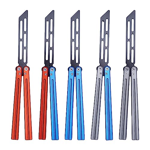 Image of Butterfly Toy Tool Metal Training Tool Dull Blade Folding Dull Tool Trainer Red