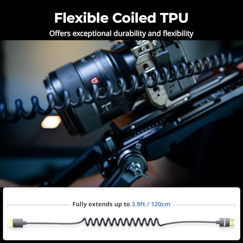 SMALLRIG HDMIケーブルコイル状（A to A）4K@60Hz 18Gbps 高速3D対応 BMPCC 4K/6Kに対応 Panasonic S1H/GH5など対応 モニター ジンバル用 柔軟で耐久性のあるTPUカメラケーブル 4963 の商品画像 1