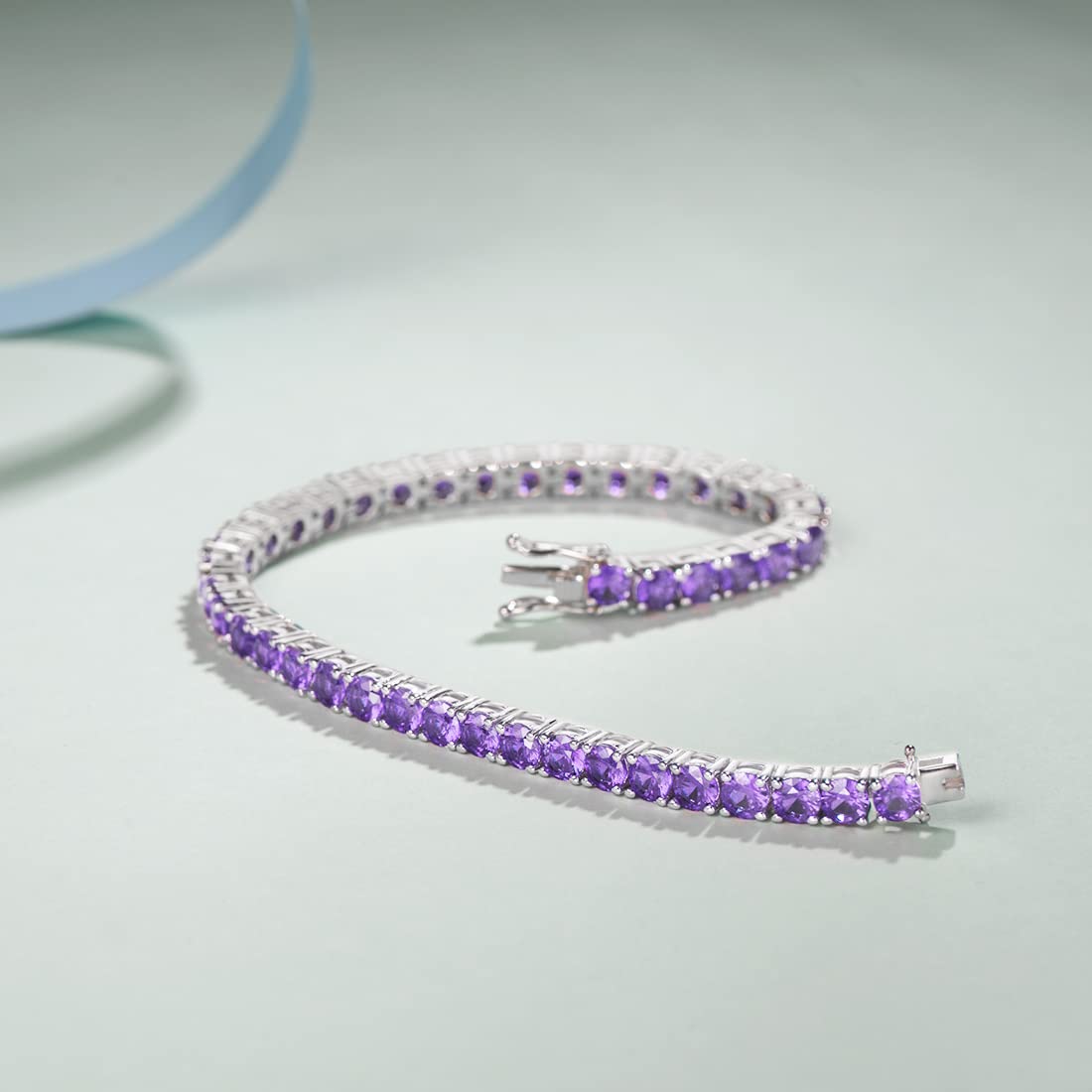 FANCIME Bracciale Tennis in Argento Sterling 925 Massiccio Regalo Zirconi Matrimonio Romantico Gioielli per Donna Ragazza Mamma Moglie Figlia Amica