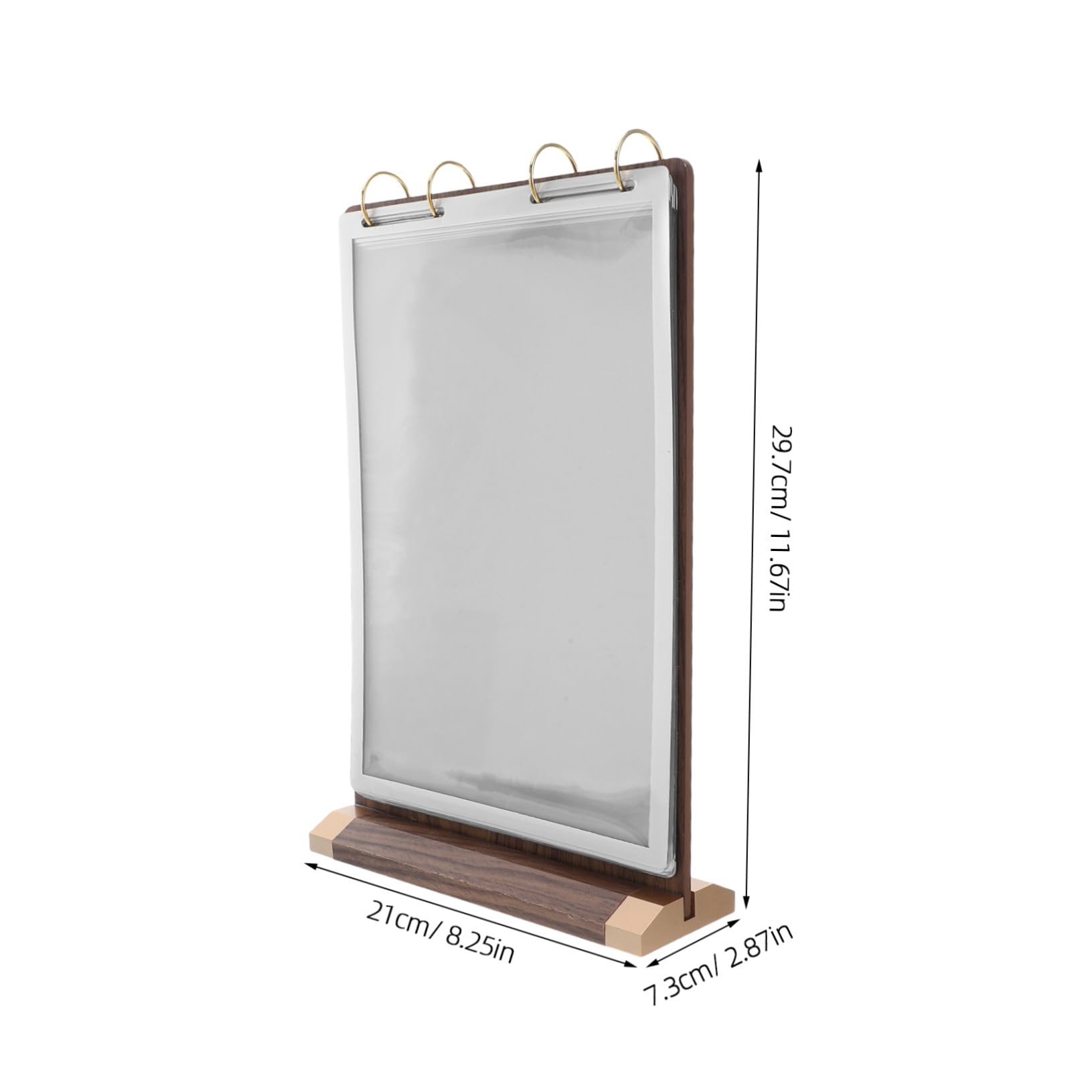 ABOOFAN Soporte para Menús de Mesa de Nogal Natural Exhibidor de Cartas con Base de Madera Páginas Doble Cara Porta Carteles para Restaurantes y Bares