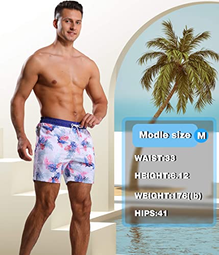Mens Swim Trunks with Compression Liner 5.5" Inch Inseam Swim Trunks Quick Dry Surfing Summer Beach Shorts2
