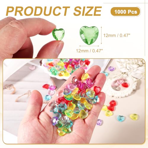 Pierres précieuses cœur acrylique vert : solution déco table pas cher