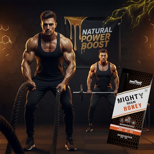 Image of Jeena Sikho Mighty Man Honey | Ayurvedic Nutraceutical for Stamina, Strength & Vitality | Enriched with Ashwagandha, Tribulus Terrestris & Pine Bark Extracts | 30 sachets (20g each), Pack of 3