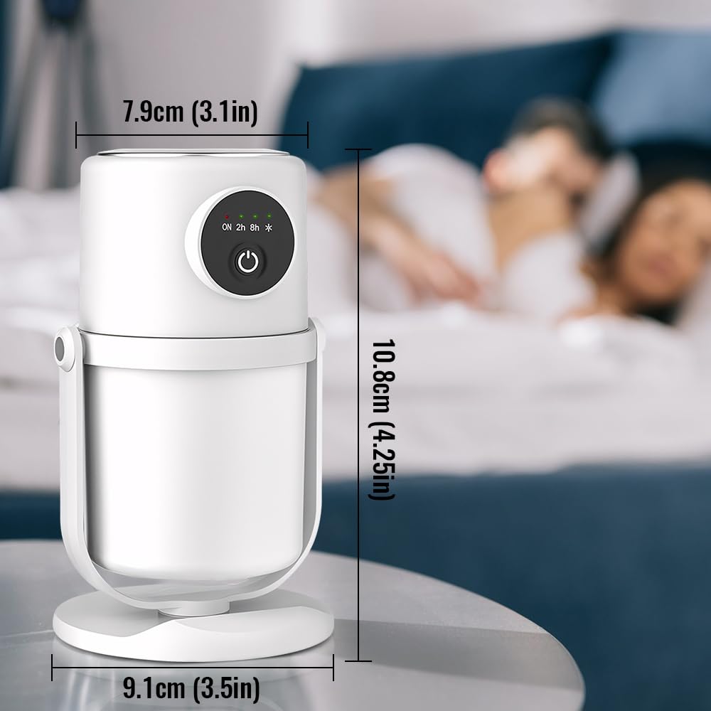 Casbomy 28dB Quiet Humidifiers for Bedroom Baby, Humidifiers for Bedrooms, Mini Humidifier with Auto Shut-Off Night Light, 90° Rotation Ultrasonic Cool Mist Humidifiers for Home and Plants 1pcs