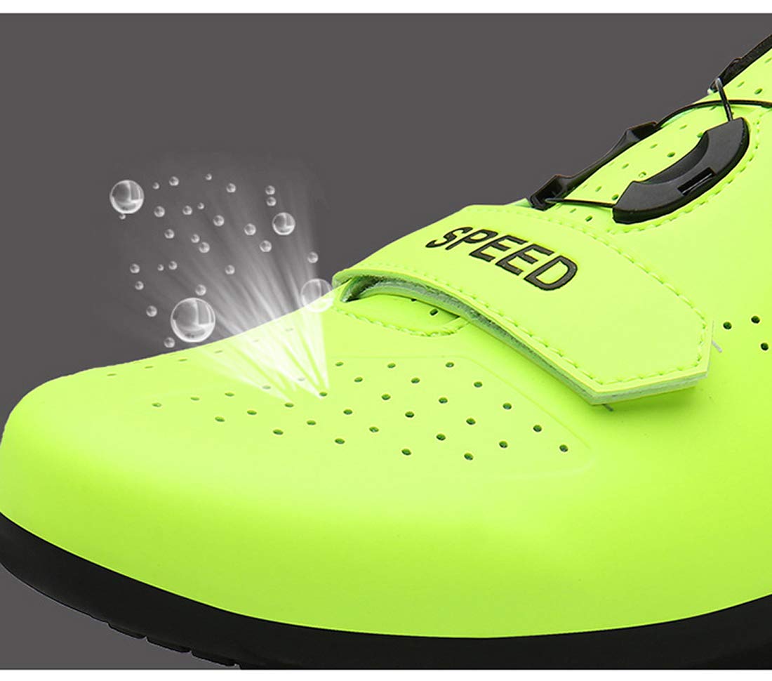Calzado De Ciclismo Calzado De Ciclismo Sin Bloqueo Calzado Casual Unisex Buena Transpirabilidad Zapatillas De Bicicleta con Fondo Resistente Al Desgaste (41,Verde)
