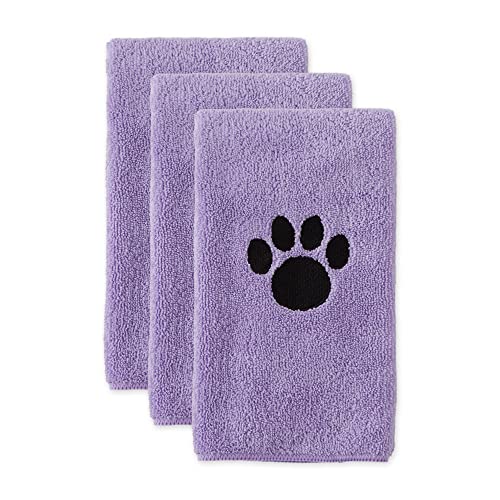 Image of Bone Dry Pet Grooming, Embroidered Microfiber Towel Drying Collection, 15x30, Lavender