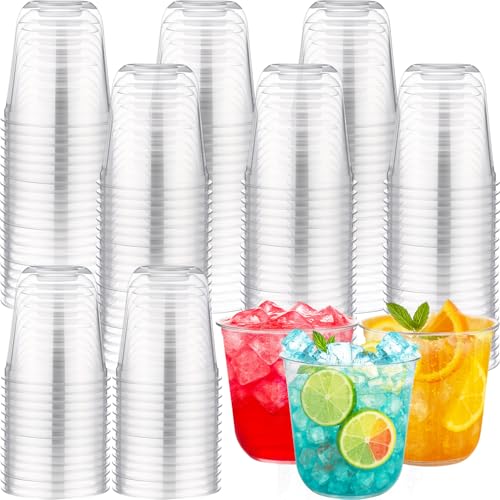 LemonRoad 200 vasos desechables sin tallo a granel de 355 ml, copas de vino de plástico transparente clásico para reuniones, bodas, cumpleaños, cócteles, suministros de fiesta de Navidad