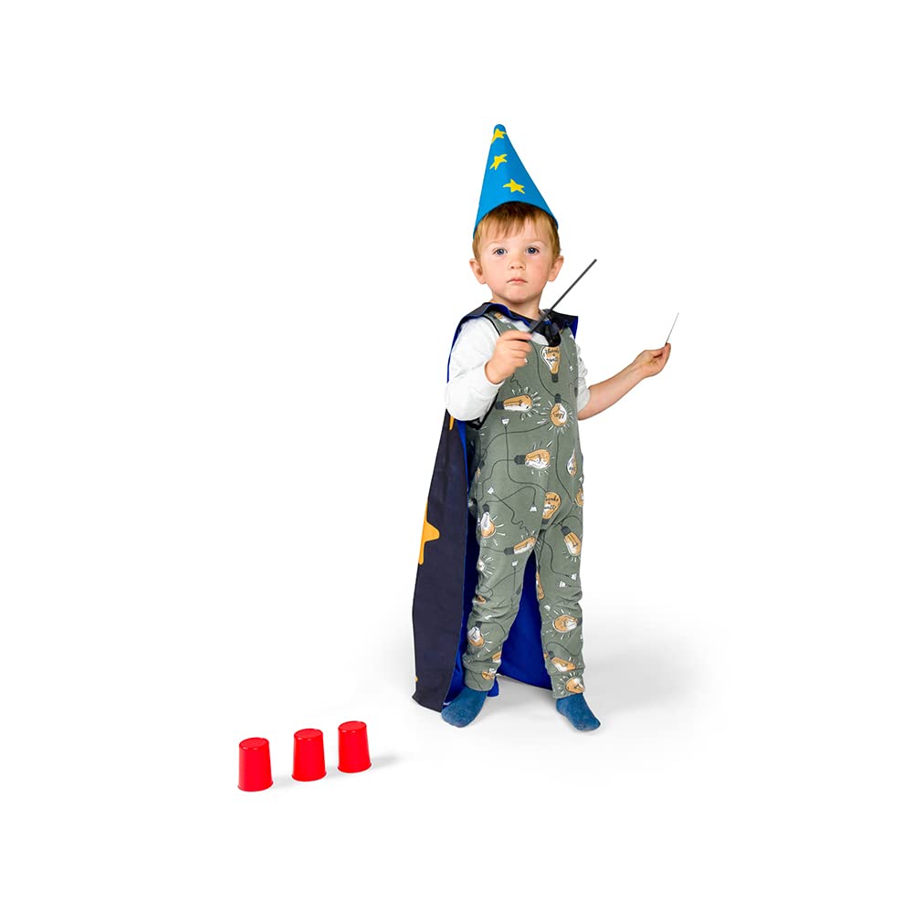 Bigjigs Toys Zauberset, 12-teiliges Kinder-Magie-Set mit Sternumhang & Zylinderhut
