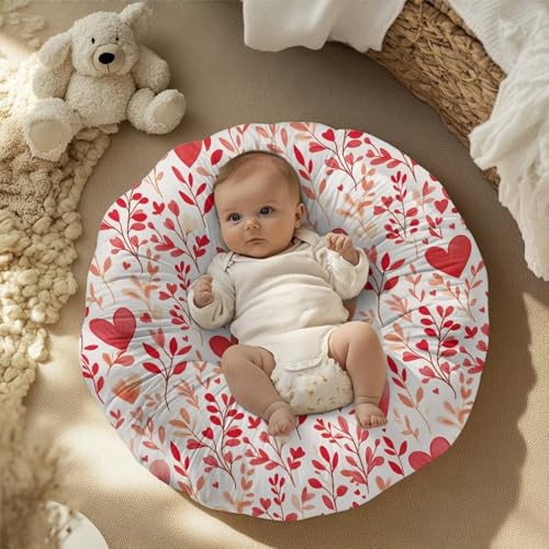 FUIALDOLG Red Heart Grass Strechy Newborn Lounger Cover, Breathable and Ultra Soft Sung Fitted Baby/Pets Lounger Slipcover