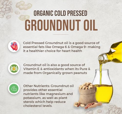 Image of Dmelds Pure Cold Pressed Groundnut Oil, Natural Cooking Oil, Skincare Moisturizer, Traditional Extraction Method, Rich in Essential Nutrients (2 Litre)