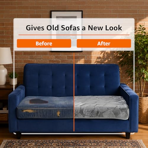 Image of Amazon Basics - Rabbit Fur Make Your Own Sofa Cover |70 x 120 cm|Microfiber Sofa Slipcover | 350 GSM (Grey, 2 Seater)