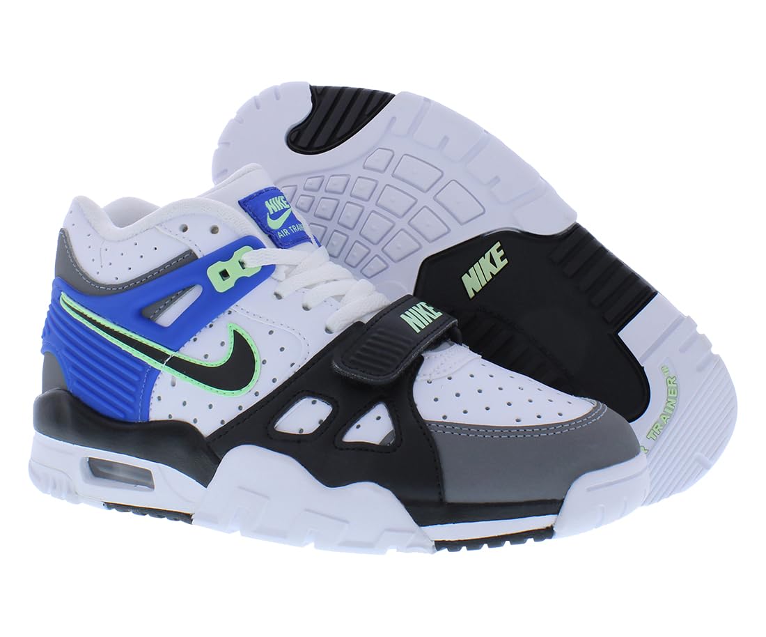 Nike Air Trainer 3 GS Boys Shoes Size 6.5, Color: White/Grey/Blue