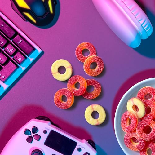Image of Trolli Peachie O's Rings, Sour Gummy Candy, 6.3 Ounce Bags (Pack of 8)