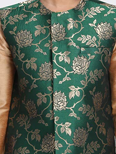 Image of JBN Creation Black Cotton Silk Blend Boys Nehru Modi Jacket
