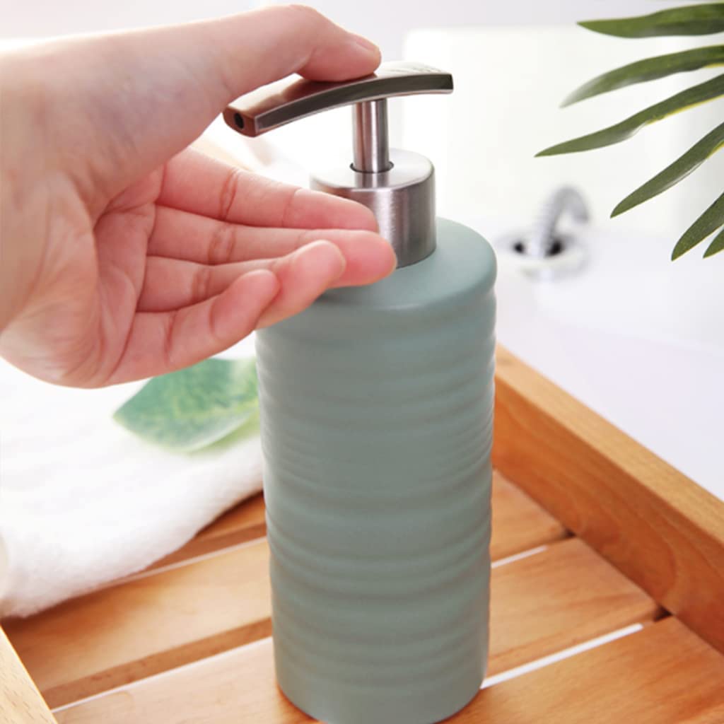 Nachfüllbare Seifenspender Premium-Keramik-Seifenspender mit auslaufsicherer Pumpe, nachfüllbarer Seifenpumpen-Flüssigkeitsspender für Spülbecken-Lotionsflasche Für Küchenbad