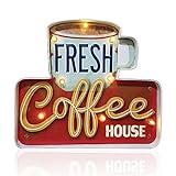 Coffee Sign, Arikit Metal Wall Decorations, Retro Tin Vintage Decor Signs, Handmade Wall Art Hanging...