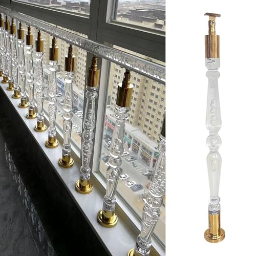 Poteau de garde-corps acrylique transparent avec support réglable à 270 degrés