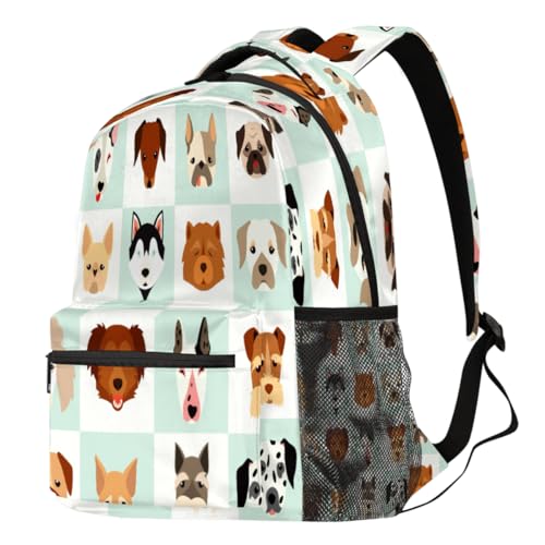 Sac à dos décontracté avec imprimé toutou mignon doté de grands compartiments