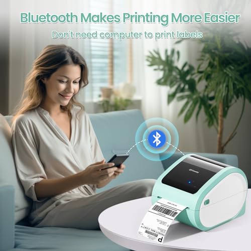 Image of Bluetooth Shipping Label Printer 4x6 - D520BT Wireless Thermal Label Printer for Small Business, Shipping Packages, Compatible with USPS, Shopify, Amazon