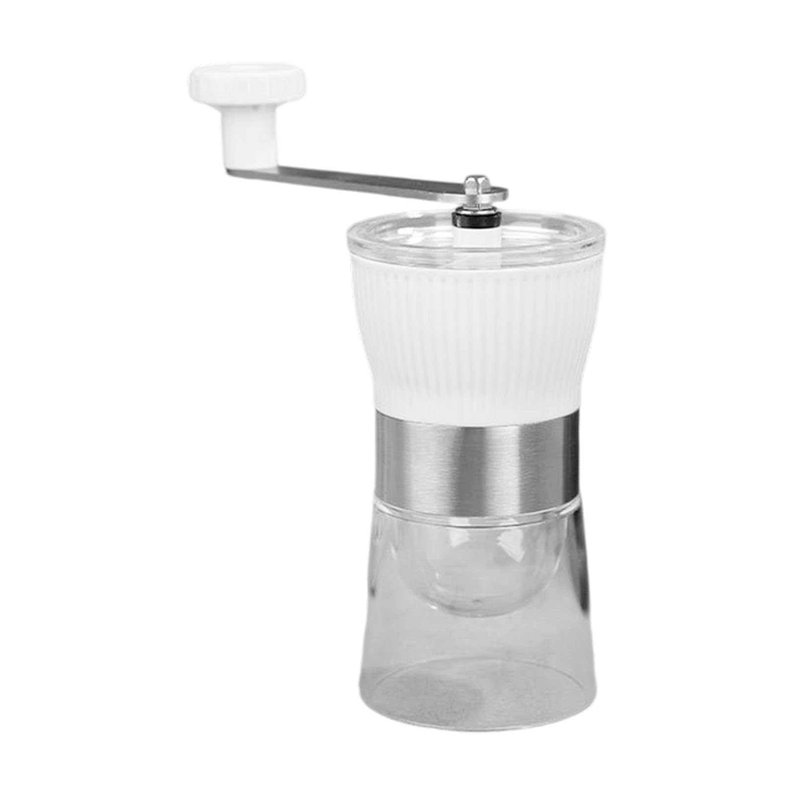 Buxuaaaa Premium Manual Coffee Grinder Adjustable Ceramic Burr with Detachable Glass Bowl for Coarse to Fine Grinding Detachable Glass Jar Coffee Grinder