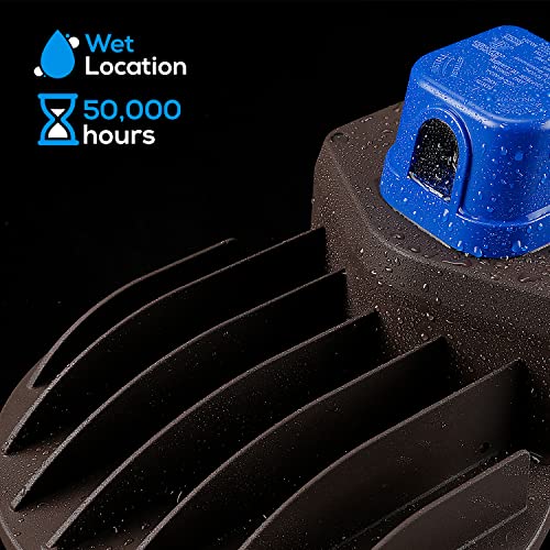 Leonlite Led Barn Light, Dusk To Dawn Area Lights With Photocell, Etl & Dlc Listed, 100-277V, Exterior Flood Lighting Fixtures, 75W, 8694Lm, Mounting Arm Included, Wet Location, 5000K Daylight, Bronze #TOP3