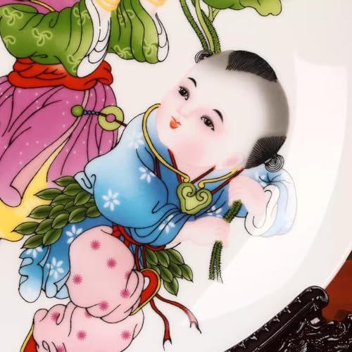 Assiette en céramique de Jingdezhen 25cm art traditionnel chinois luxe