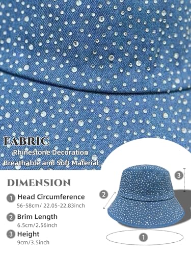 Sombrero tipo Bucket con pedrería para mujer miniatura 2