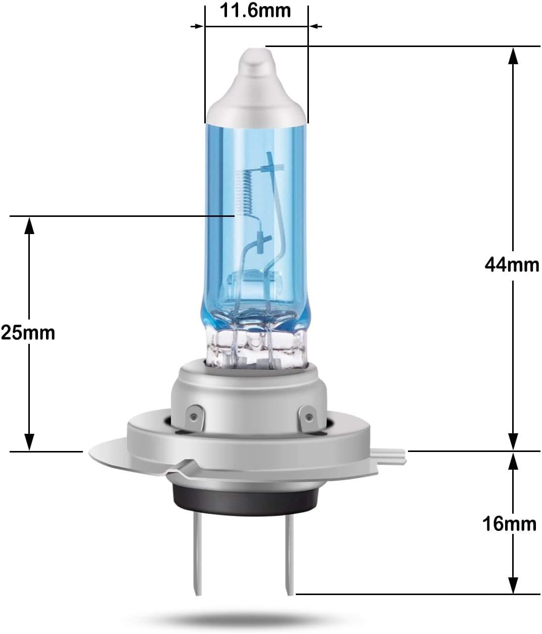 AGPTEK H7 Halogen Headlight Bulb with Super White Light 12V/55W 5000K, High Performance Long Life Fog Replacement Bulb,2 Pack