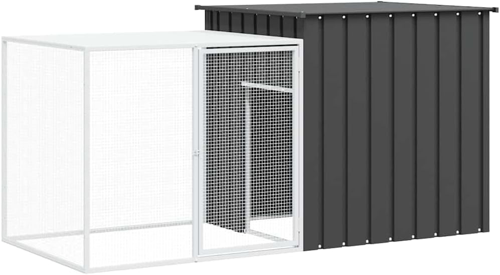 vidaXL Kaninchenkäfig Anthrazit 200 x 91 x 100 cm Kaninchenstall aus verzinktem Stahl, Kaninchenstall für den Außenbereich vidaXL Kaninchenkäfig Anthrazit 200 x 91 x 100 cm Kaninchenstall aus verzinktem Stahl, Kaninchenstall für den Außenbereich