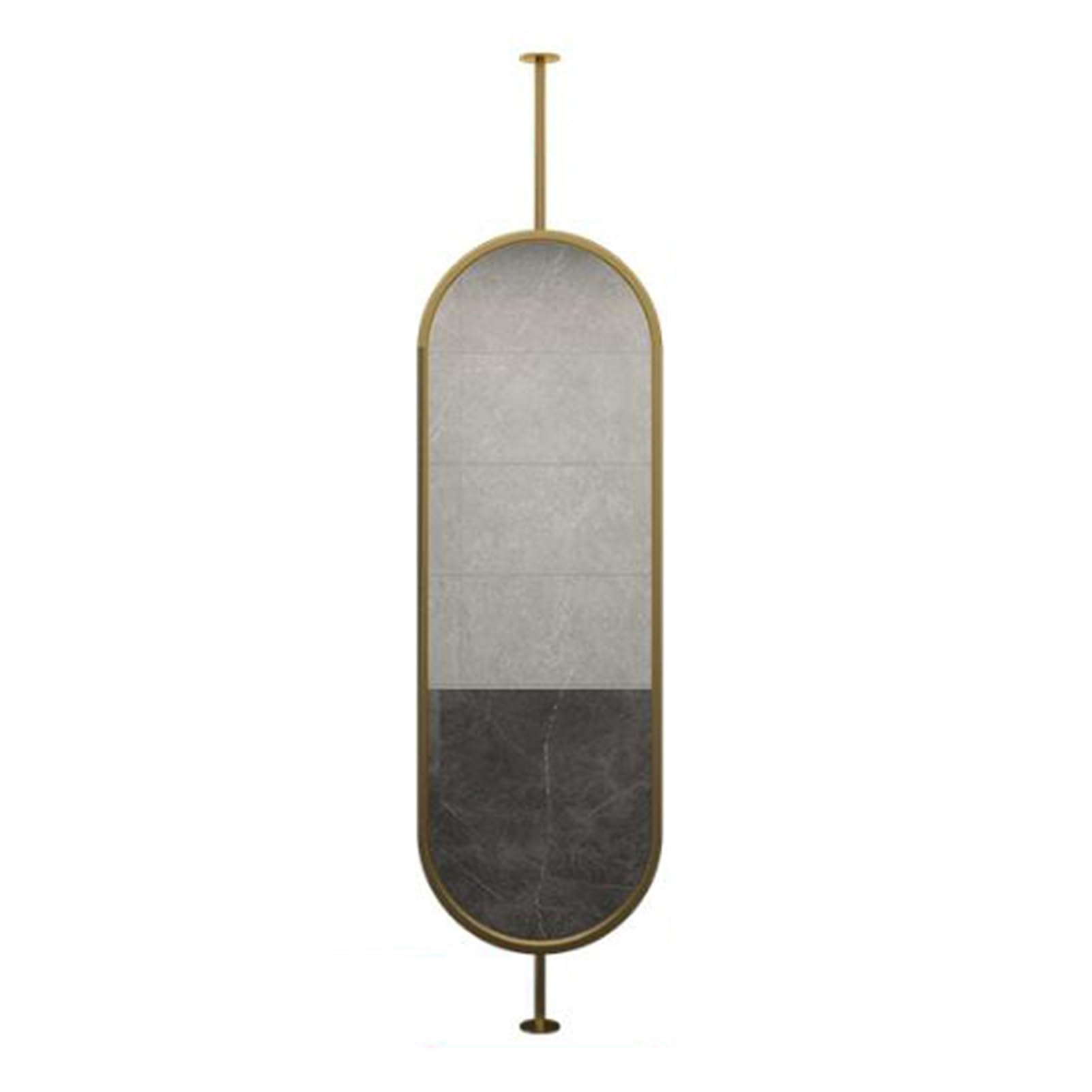 ITOSUI Rotatable Ceiling Hanging Floating Mirror, for Bathroom Vanity Shaving Ceiling Mirror(Gold,40x80cm)