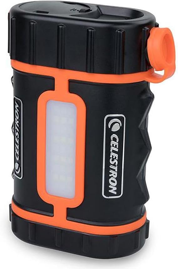 Celestron - PowerTank Lithium Pro Telescope Battery Rechargeable Portable 12V Power Supply for Computerized Telescopes 17 Hour Capacity/ 158.74Wh - Red/White LED Light - 2 USB Ports