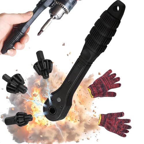 2 in 1 Drill Chuck Ratchet Wrench 2025 Upgraded Magnetic Drill Chuck Ratchet Spanner Universal Double Head Drills Chucks Key Replacement Tool for Electric Drills & Power Tools (1*Set)