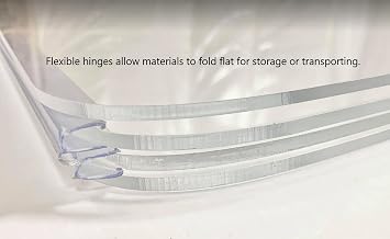 DistinctAndUnique Clear PVC Piano Style Living Hinge for 1/4 (6mm), 24 Inch, 4 Pack No Screw or Glue Clear Plastic Hinges for Plexiglass Panels, Aquarium Lid Hinge, Glass, and Golf Cart Windshields