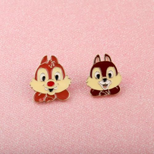 Image of FEELMEM Squirrel Chip Squirrel Dale Cartoon Movie Gift Cartoon Character Brooch Pin Best Friends Gift