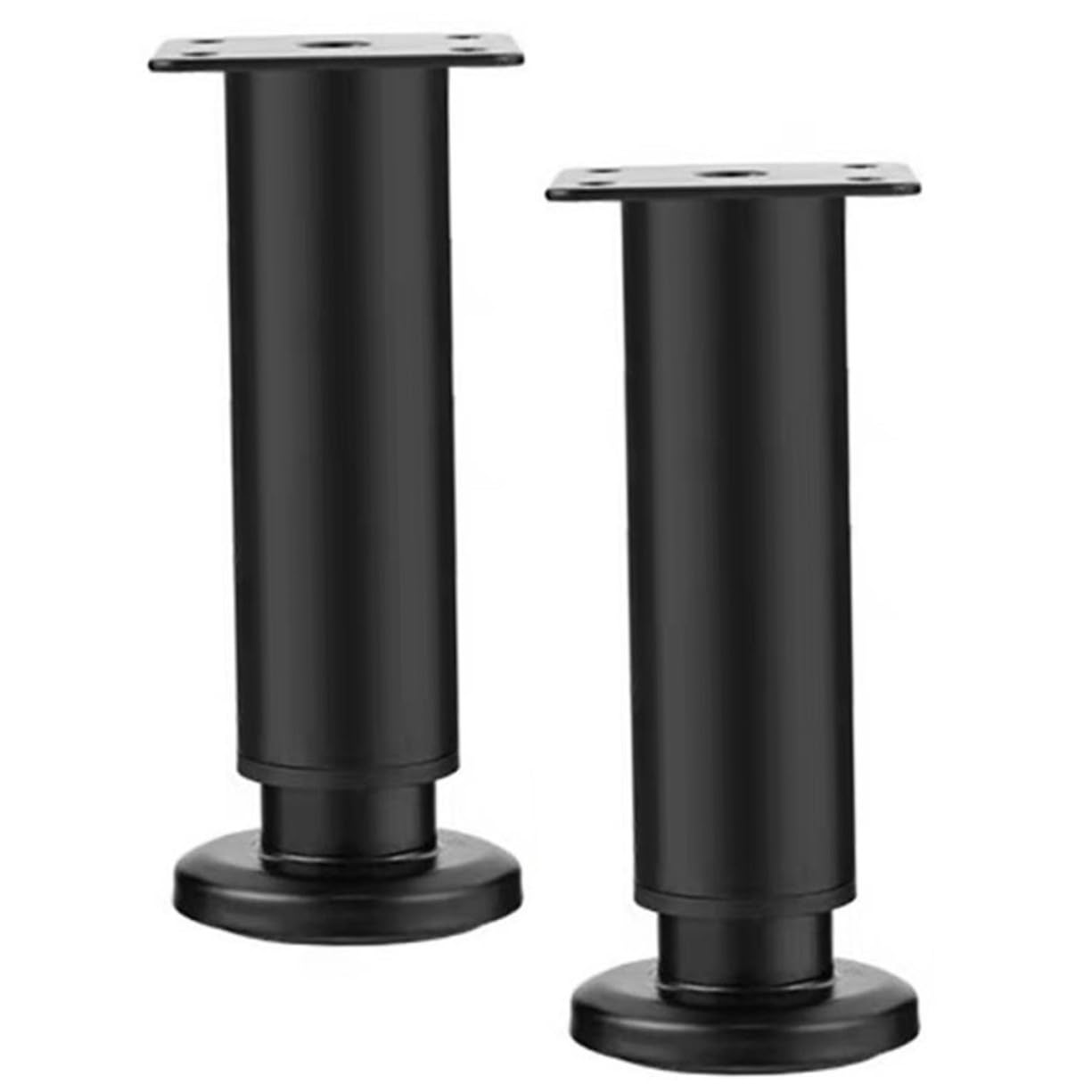 Pieds réglables en métal noir de 18 à 30 cm pour meubles lot de 2